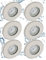 Trango 6er Set 6729IP65-062MO LED Einbaustrahler IP65 aus Edelstahl gebürstet inkl. 6x 5 Watt 3000K warmweiß Ultra Flach LED Modul für Bad, Dusche, Einbauspots, Deckenstrahler, Deckenlampe, Badleuchte