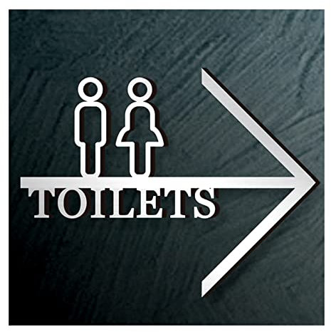 Acryl-Toilettenschild, Toiletten-Wegweiser, Herren- und Damen-Toilettenschild mit Pfeil, für Bürorestaurants, Hotels (C)