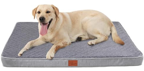 CALIYO Orthopädisches Hundebett Grosse Hunde 112x81x7.6cm, Flauschig Hundekissen Hundebett Waschbar, Unterseite Atmungsaktiv Haustierbett Dog Bed Hundematratze