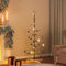 LAPOOH Weihnachtsbaum Metall mit Holzständer Schwarz 150 cm, Tannenbaum Künstlich, Christmas Tree, Tannenbaum Deko, Weihnachtsbäume, Christbaum - 359604