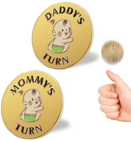 New Parent Decision Coin Funny Pregnancy Gifts for First Time Moms Dads, Cute New Parents Gift Mommy Daddy Couples Gift Ideas, Gag Gift for Baby Shower Birthday Fathers Day