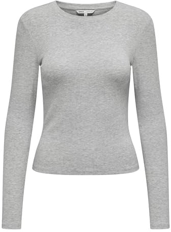 ONLY Damen Onlriley O-Neck L/S Top JRS Noos Basic Top Mit O-Ausschnitt Und Langen Ärmeln Für Junge Frauen (1er Pack)