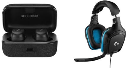 Sennheiser Momentum True Wireless 3 — Bluetooth-In-Ear-Kopfhörer für Musik und Anrufe mit adaptiver Geräuschunterdrückung und 28 Stunden Akkulaufzeit & Logitech G432 kabelgebundenes Gaming-Headset