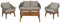 Mendler Gartengarnitur HWC-N37, Garten-/Lounge-Set Sofa Sitzgruppe, Poly-Rattan Holz Akazie - grau, Kissen hellgrau