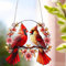 Kardinal Sonnenfänger, rote Vögel, Buntglas, Sonnenfänger, Garten, hängende Ornamente für Zuhause, Fenster, Wandkunst, Dekorationen