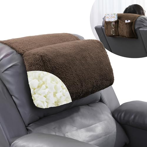 BALAPET Sherpa-Kopfkissen mit Tasche, Kopfstützen-Nackenkissen zur Nackenstütze und Schmerzlinderung, Liegestuhl für Seitenschlaf zu Hause, im Büro oder auf Reisen (braun)