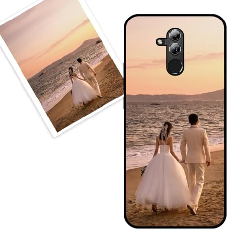 KARTXITAI personalisierte Handyhülle Kompatibel mit Huawei Mate 20 Lite,Stoßfeste Schutzhülle mit Weiche Bumper hülle selber gestalten-case personalisiert mit Foto,Bildern,oder Text -SCHWARZ