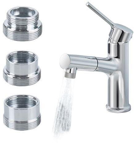 EYVRPAU 3 Pezzi Adattatore per Rubinetto in Metallo, Adattatore per Depuratore e Aeratore Rubinetto, Filettatura Maschio Connettore Rubinetto Acqua e Cucina Adattatori Rubinetto