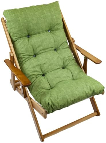 MAURY'S Poltrona Sdraio Relax Comodona in Legno 3 posizioni con Cuscino Imbottito Adatta a Ogni Ambiente (Classic Verde)