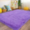HOKXUAN Hochflor Teppich Wohnzimmer 80 x 120 cm Extra Weich, Pflegeleicht Flauschiger Teppich für Wohnzimmer Modernes Einfarbiges Design Fürs Wohnzimmer, Schlafzimmer, Lila