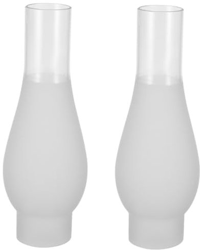 PRETYZOOM 2st Lampenschirm Aus Petroleum Lava Lampe Hängelampenschirm Austausch des Öllampenschornsteins Öllaterne Kerosinlampenkamin Öldiffusor Große Öllampe Tiki-fackelbrennstoff Weiß Glas