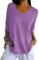 Jersey Punto Mujer Cuello V Jerséis Mujer Pullover Sweater Women Sueter Punto Mujer Primavera Jerseys Mujeres Jersey de Cuello Pico Fino Oversize Punto Ancho Señora Suéter Tejido para Mujer Morado 3XL