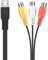 Swiixxer 1 Stück USB Stecker auf 3 Cinch Buchse Audio Konverter Video Av a/V Kabel USB auf Cinch Kabel für HDTV Tv Fernsehen Draht Kabel