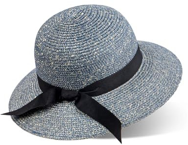 Zylioo Petits Chapeaux de Soleil pour Femmes UPF 50+ Chapeau de Paille à Large Bord