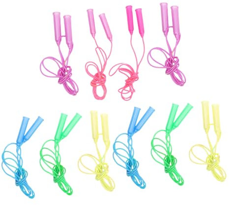 Kisangel Door Outdoor Jump Ropes 10pcs Boys and Girls Fitness Equipment Adjustable Plastic Handle Skipping Ropes Random Style