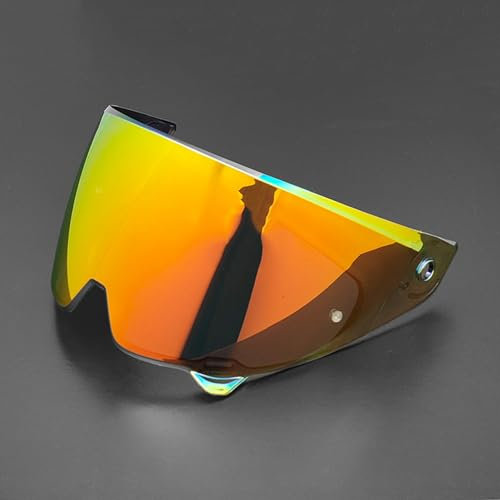 THOMIX Visiera Casco Moto per RUROC Atlas 3.0 4.0, Sostituzione della Visiera della Lente del Casco del Parabrezza del Motociclo Visiera Colorata Accessori per Casco da Moto,F Gold Red