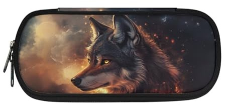 Dolyues Federmäppchen, große Kapazität, Federmäppchen für Jungen und Mädchen, Stifteetui, Tasche Halter mit Fächern, wolf, Taschen-Organizer