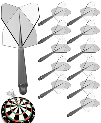 GAJUS 12PCS Plumas para Dardos con Cañas de Roscas 2BA - Accesorio de Plumas para Dardos Blandos, Incluye Plumas y Cañas de Alta Calidad