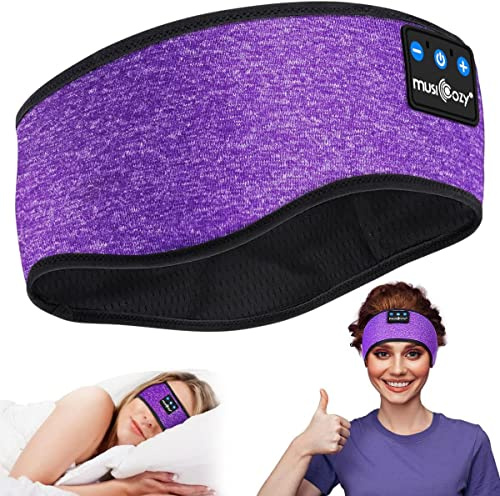 MUSICOZY Sleep Headphones for Side Sleepers, Breathable Bluetooth Headband | Headband Headphones with Bluetooth 5.4, secure stay-in-place fit and 16-hour playtime for sleep, travel, yoga and relaxation
