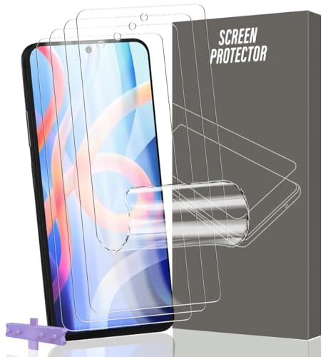 Gelaasso Protector de Pantalla para Xiaomi Redmi Note 11 4G (6.5)/11S 4G | 4 Piezas Película de TPU, compatible con huellas dactilares, HD transparente, con herramienta de alineación