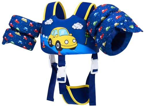 Gogokids Kinder Schwimmweste mit Auftriebs Armbändern, Schwimmhilfe für Kleinkinder mit Verstellbaren Trägern (11-30kg, 1-6 Jahre) | EN13138-1 Zertifiziert für Schwimmunterricht | Für Pool & Strand