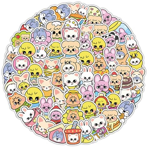 102 Pcs Stay Kids Sticke 3-4CM, Stay Kids Aufkleber, SKZ Cartoon Sticker | Stray Kiids Merch,Wasserfeste Aufkleber Für Diy Dekoration Für Laptop Skateboard Scrapbook Computer Wasserflasche