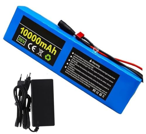 Batería De 36 V Y 10 Ah para Bicicleta Eléctrica, Paquete De Batería De Litio Recargable con Cargador; Baterías para Patinete Eléctrico Y Kart.
