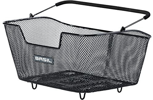 Basil Unisex – Erwachsene M Multi-System Fahrradkorb, schwarz, 5 Kg