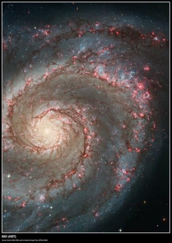 Hubble Space Telescope M51 (HST) Poster, A1 Size 59.4 x 84.1 cm