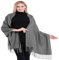 CJ Apparel Blaugrau 100% Kaschmir Zweilagige Schals Pashmina Handgemacht in Nepal Schultertuch Schal Umschlagtuch NEU