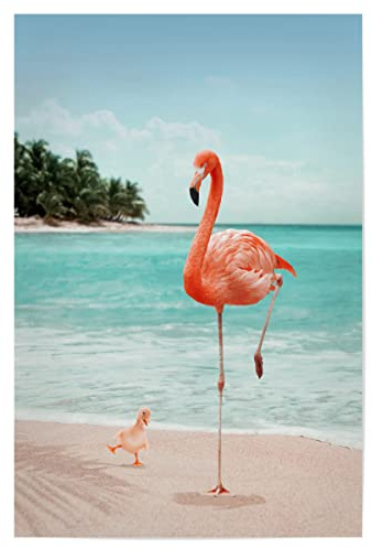 artboxONE Poster 30x20 cm Flamingo Tiere Wannabe Flamingo hochwertiger Design Kunstdruck - Bild Flamingo Flamingo sea