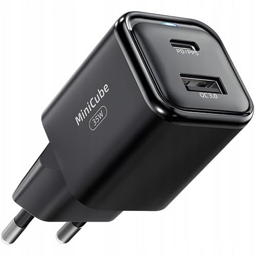 INNOSTYLE Ladegerät USB C 35W Schnellladegerät USBC 2 Ports Handy Adapter Netzteil für iPhone 16 15 14 Pro Max 13 12 11 SE 2020 XS XR 8 7 Fast Charger PD Ladestecker Ladeadapter