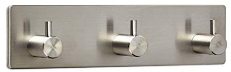 Garderobenhaken PANDORA 3-fach (180 x 45 x 29 mm) Edelstahl rostfrei selbstklebend 3M für Küche & Bad Hakenleiste Klebehaken von SO-TECH®