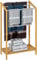 CASARIA® Handtuchhalter Stehend Bambus Holz 3 Edelstahl Stangen 85 x 51 x 31 cm mit Ablage Handtuchständer Freistehend Ohne Bohren Handtuchstange Bad