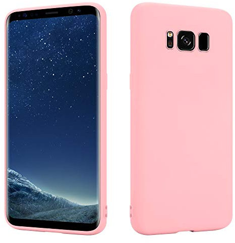 HSP Rosa Hülle kompatibel mit Samsung Galaxy S8 | Premium TPU Silikon Case | Geeignet für Induktives Laden | Kratzfest Stoßfest | Matte Oberfläche | Passgenaue, weiche, dünne Schutzhülle