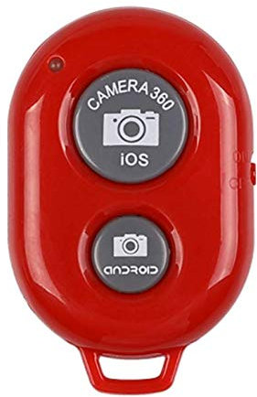Bluetooth Fernbedienung für iPhones und Android Smartphones IOS. Farbe: Rot. inkl. Batterie. INVID