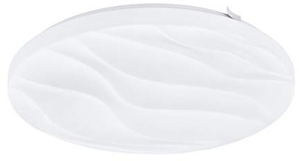 EGLO LED Deckenleuchte Benariba, 1 flammige Wandlampe, Deckenlampe aus Stahl und Kunststoff in Weiß, Wohnzimmerlampe, warmweiß, Ø 33 cm