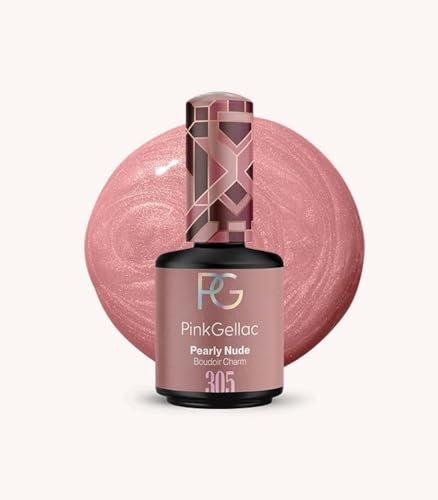 Pink Gellac UV Gel Nagellack - 305 Pearly Nude 15 ml - Lang Anhaltend UV Nagellack Rosa - Gel UV für 14 Tage Nägel in Salonqualität - Made in Holland