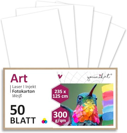 Blanko Postkarten im Maxi-Format I 50er Set I 300 g/m² I zum Selbstgestalten I 235 x 125 mm I DIY Grußkarten weiß I starker - dicker Karton zum beschreiben bemalen I dv957