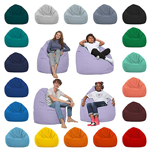 HomeIdeal - Sitzsack XXL Bodenkissen für Erwachsene & Kinder - Geeignet für Gaming oder Entspannen - Indoor wie Outdoor da er Wasserfest ist - mit EPS Perlen, Farbe:Flieder, Größe:XXXL