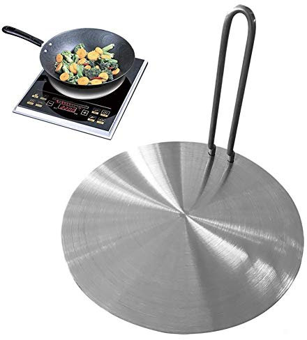 Induktions Adapterplatte, Induktionsherd Hitzeverteiler Ringplatte Mit Teilbarem Griff, Universeller Induktionsherd Aus Edelstahl, Für Elektroherde Und Gasherde (19,4cm)