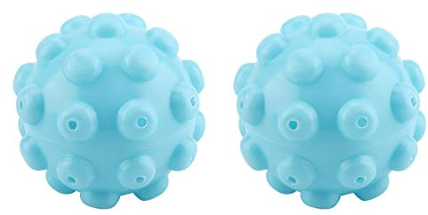 Tyenaza Waschbälle, Wiederverwendbare Weichspüler Ball 2Pcs/Set Blau PVC Wäsche waschen Trocknen Weichspüler Ball Zubehör Für Zuhause