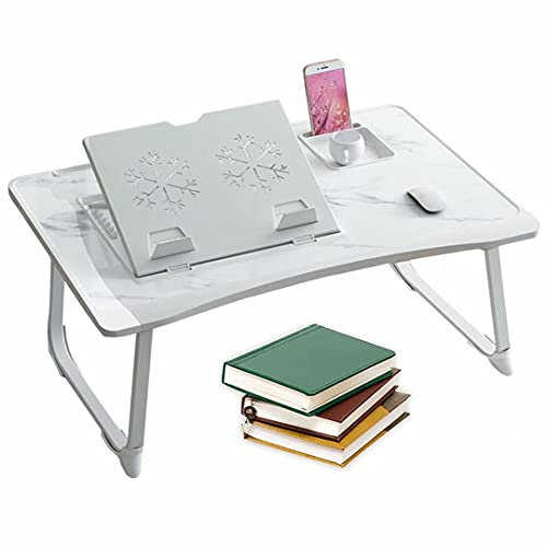 HGTRH Betttablett Mit Leseklappe, Betttablett Notebook, Tragbares Notebook Faltbarer Schoßschreibtisch Laptoptisch Mit Schublade Betttisch Beistelltisch Laptoptisch Fürs Bett Klein