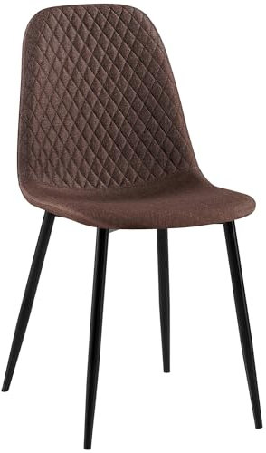 CLP Esszimmerstuhl Giverny gepolstert Samt, Stoffstuhl mit Ziernähten und Bodenschonern, Sessel belastbar bis 150 kg, Farbe:braun, Material:Stoff