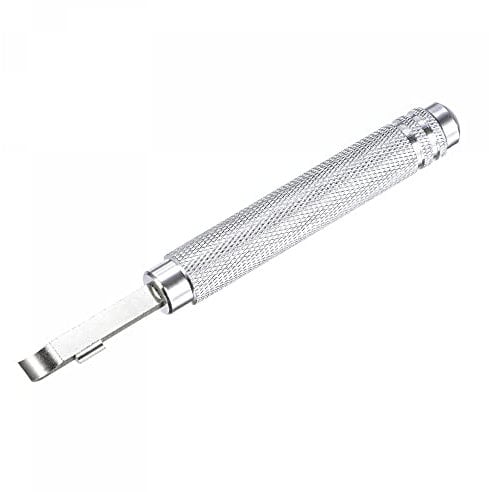 sourcing map Watch Back Cover Opener, Case Remover Tool, 6mm,7mm Width Pry Bar Aluminum Handle Battery Remover Repair Replacing Watchmaker Tools, Silver Tone