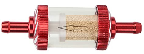 Entatial Filtro de Combustible de Motocicleta, ABS, Rojo, 6mm, In-Line