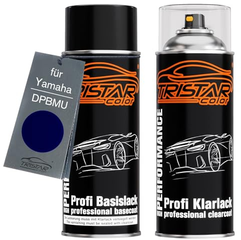 TRISTARcolor Peinture moto Bombe aérosol pour Yamaha DPBMU Ocean Blue. +1K | Ocean Blue Metallic, Kit peinture de base + vernis, bombes aérosols 400ml