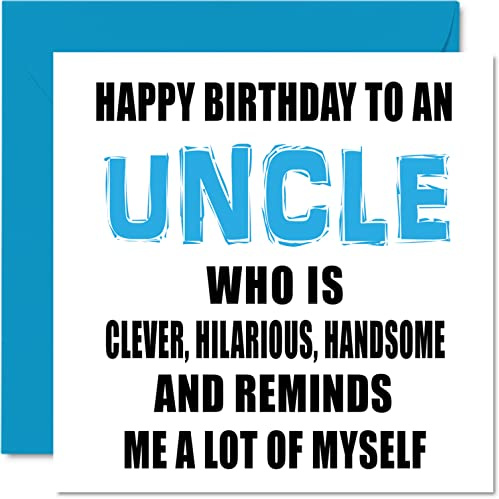 Divertente biglietto di compleanno zio – Smart divertente bello zio – Scherzo di buon compleanno zio di nipote nipote e zio 145mm biglietti di auguri di compleanno regalo zio