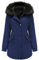 Vancavoo Damen Winterparka Mantel Winterjacke Parka Daunenmantel Herbst Winter Warm Kunstfellkragen Kapuzenmantel mit Tasche,Dunkelblau L