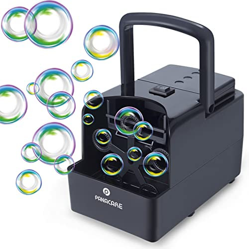 PANACARE Macchina per Bolle di Sapone, Automatica Professionale Macchina a Bolle per Bambini 1500+ Bolla al Minuto, Portatile Soffiatore di Bolla Giocattoli per All'aperto Festa Matrimonio